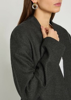 Maison Margiela Collarless Wool Blazer Dark Grey