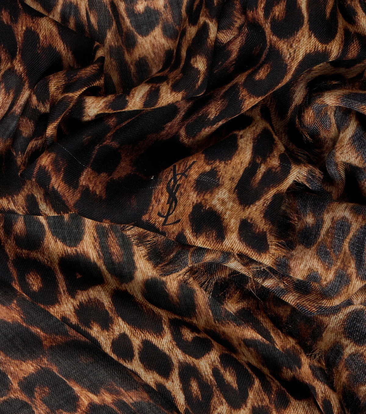 Saint Laurent Leopard-print wool scarf