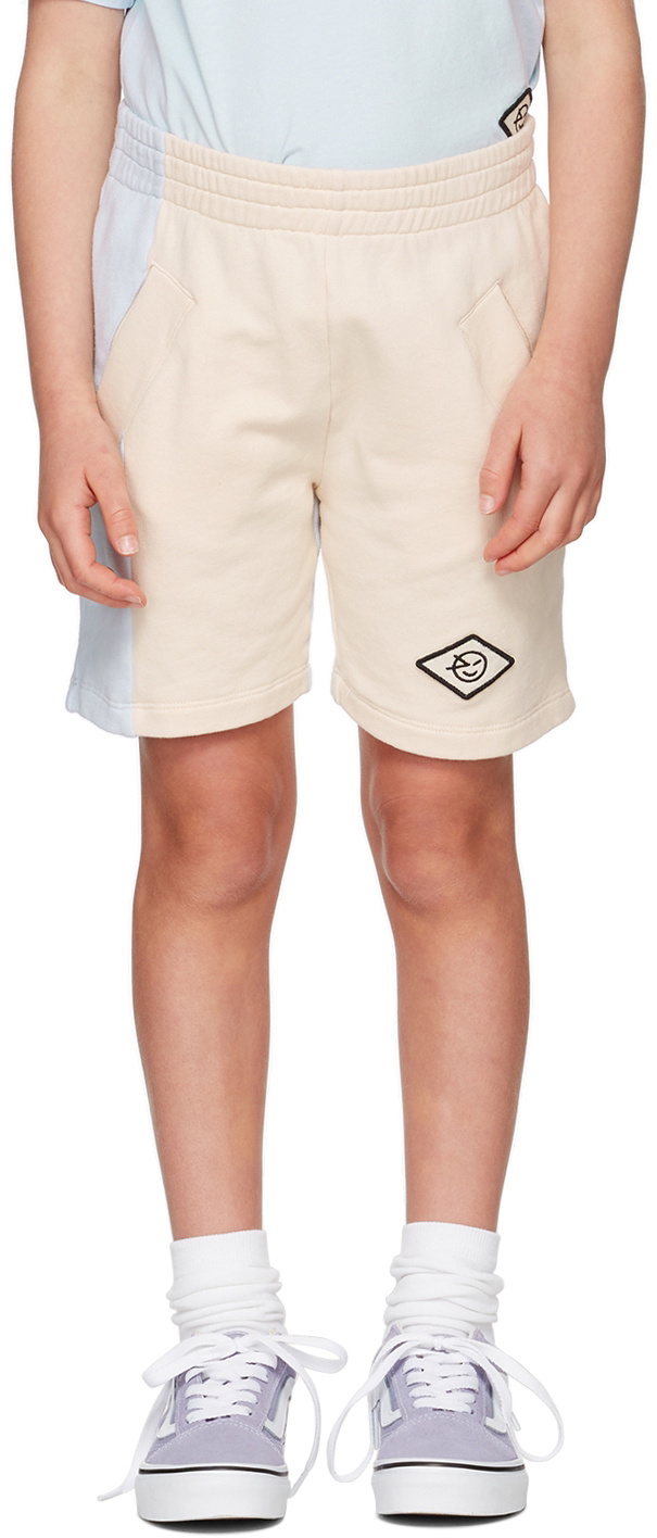 Wynken Kids Blue & Beige Panel Shorts