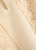 BY Malene Birger Donna Guipure Lace Linen-blend top Cream