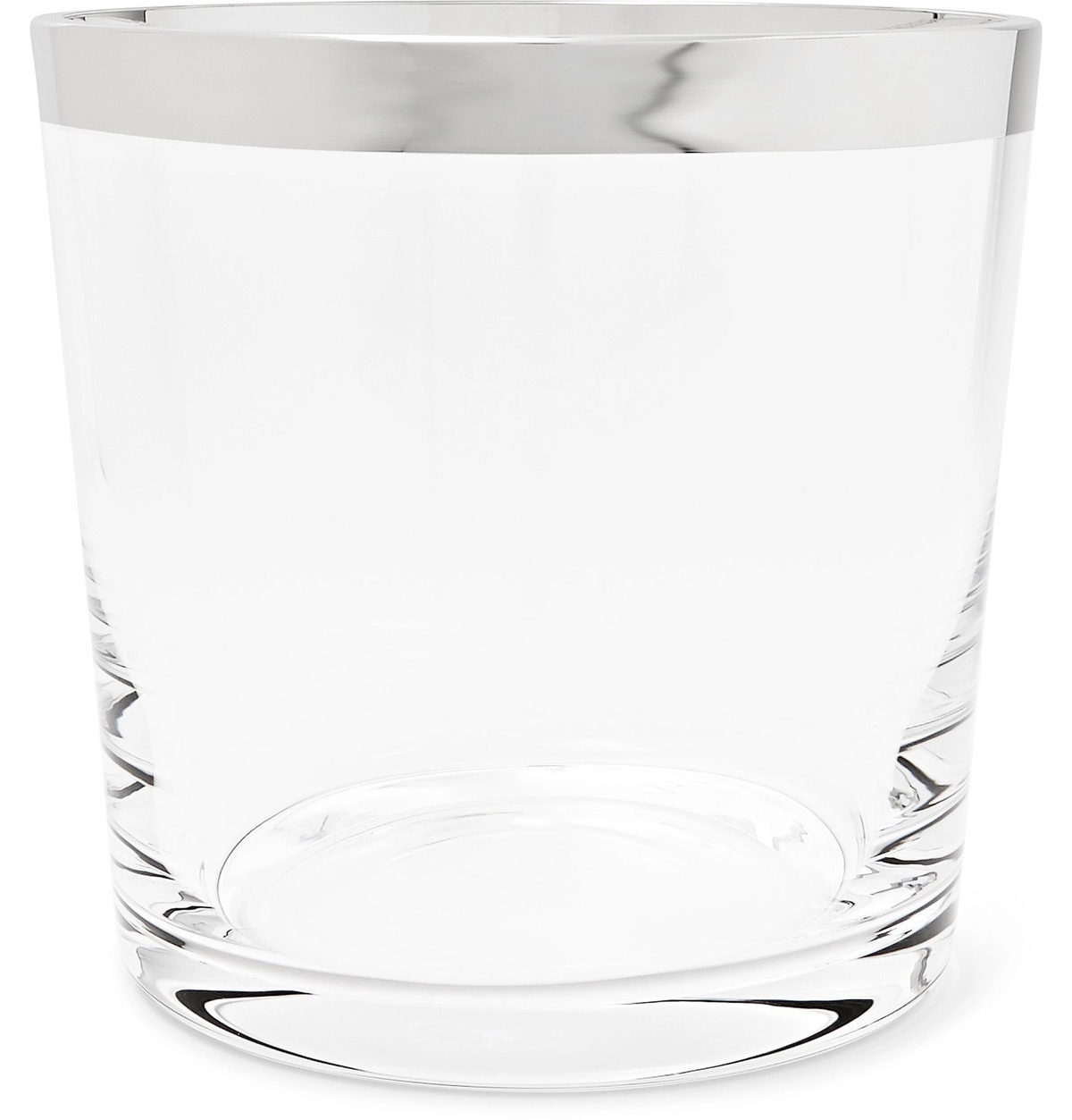 Linley - Glass Ice Bucket and Sterling Silver Tongs Set - Silver