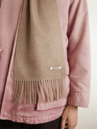 Auralee - Logo-Appliquéd Fringed Cashmere Scarf