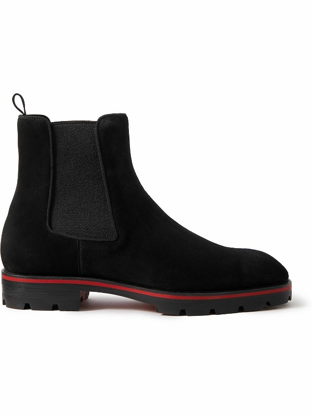 Photo: Christian Louboutin - Alpino Waxed-Suede Chelsea Boots - Black