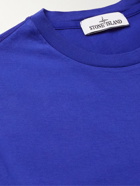 Stone Island - Logo-Embroidered Garment-Dyed Cotton-Jersey T-Shirt - Blue