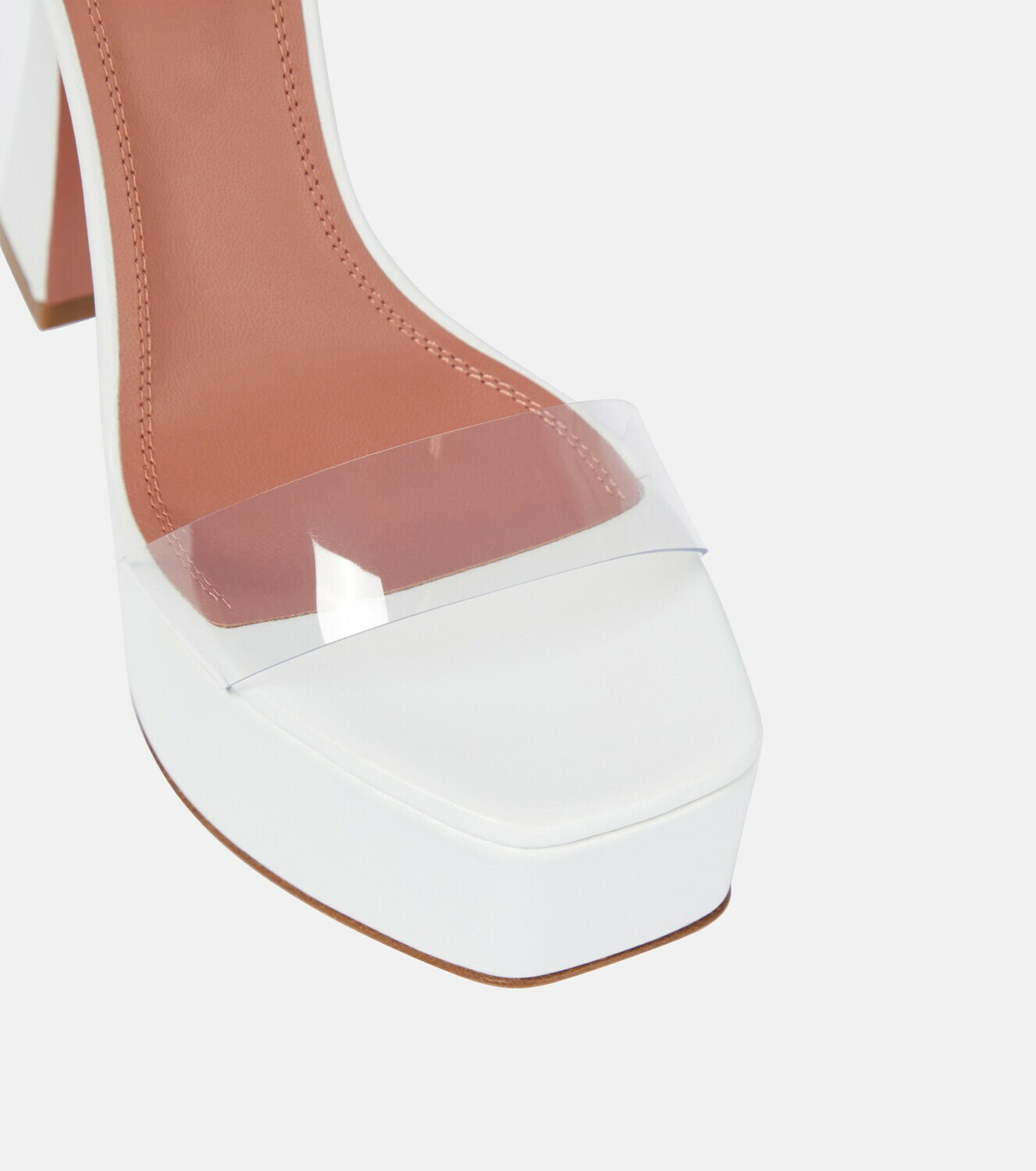 サンダル・ミュール AMINA MUADDI LENA SANDALS IN PATENT LEATHER AND PVC Lena 90 PVC and patent leather sandals in black - Amina