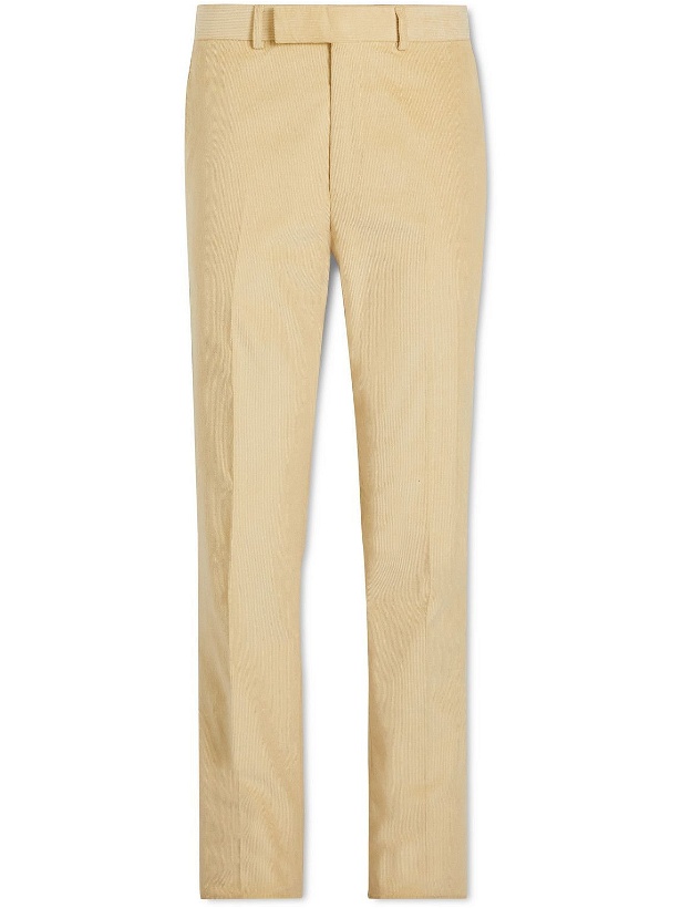 Photo: Kingsman - Eggsy Straight-Leg Cotton and Cashmere-Blend Needlecord Trousers - Neutrals