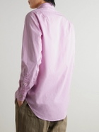 Sid Mashburn - Spread-Collar Checked Cotton-Poplin Shirt - Pink