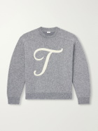 TOTEME - Logo-Embroidered Wool-Blend Sweater - Gray