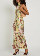 Rixo Maura Printed Satin Midi Dress Multicoloured