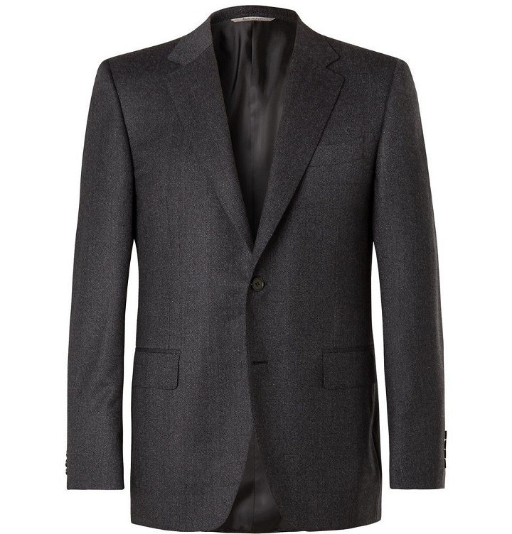 Photo: Canali - Charcoal Super 120s Virgin Wool Suit Jacket - Charcoal