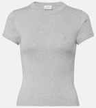 Saint Laurent Cassandre ribbed-knit cotton T-shirt