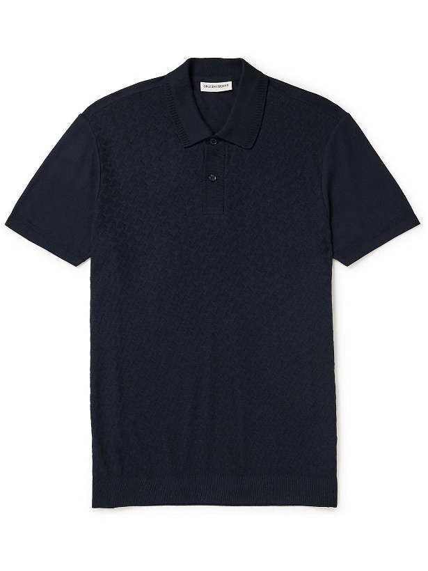 Photo: Orlebar Brown - Jarrett Cotton and Modal-Blend Jacquard Polo Shirt - Blue