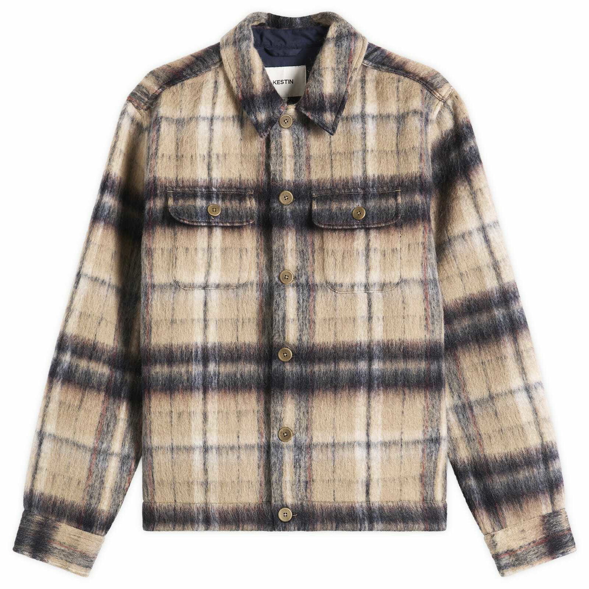 Kestin Men's Haston Jacket in Oat Check Brushed Wool