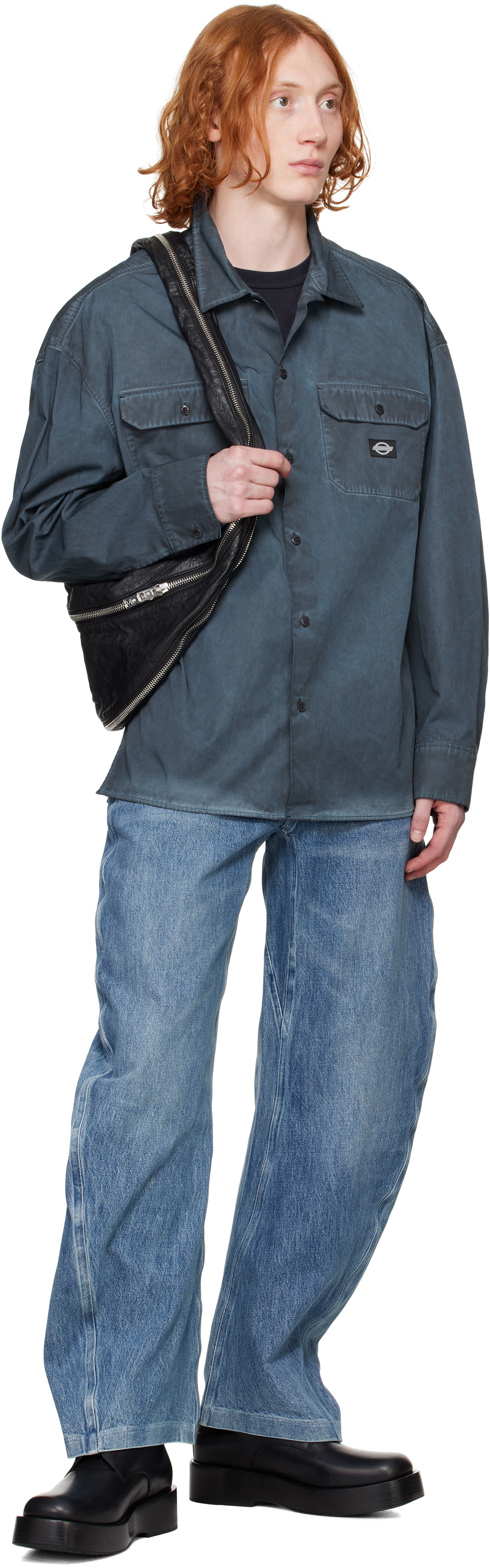 Alexander Wang Navy Oversized Workwear Shirt
