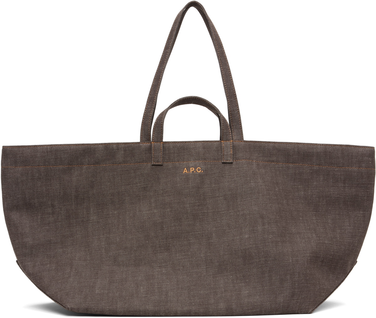 A.P.C. Brown 'Le Drummer' Toile Tote