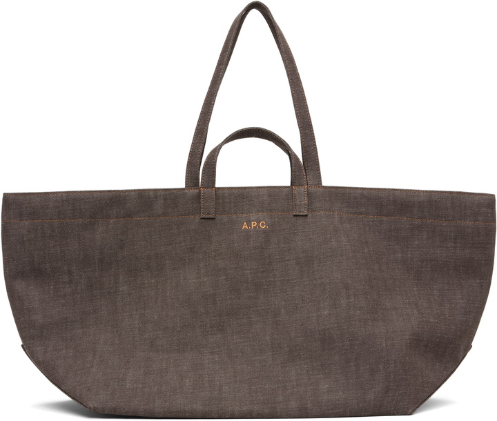 Photo: A.P.C. Brown 'Le Drummer' Toile Tote