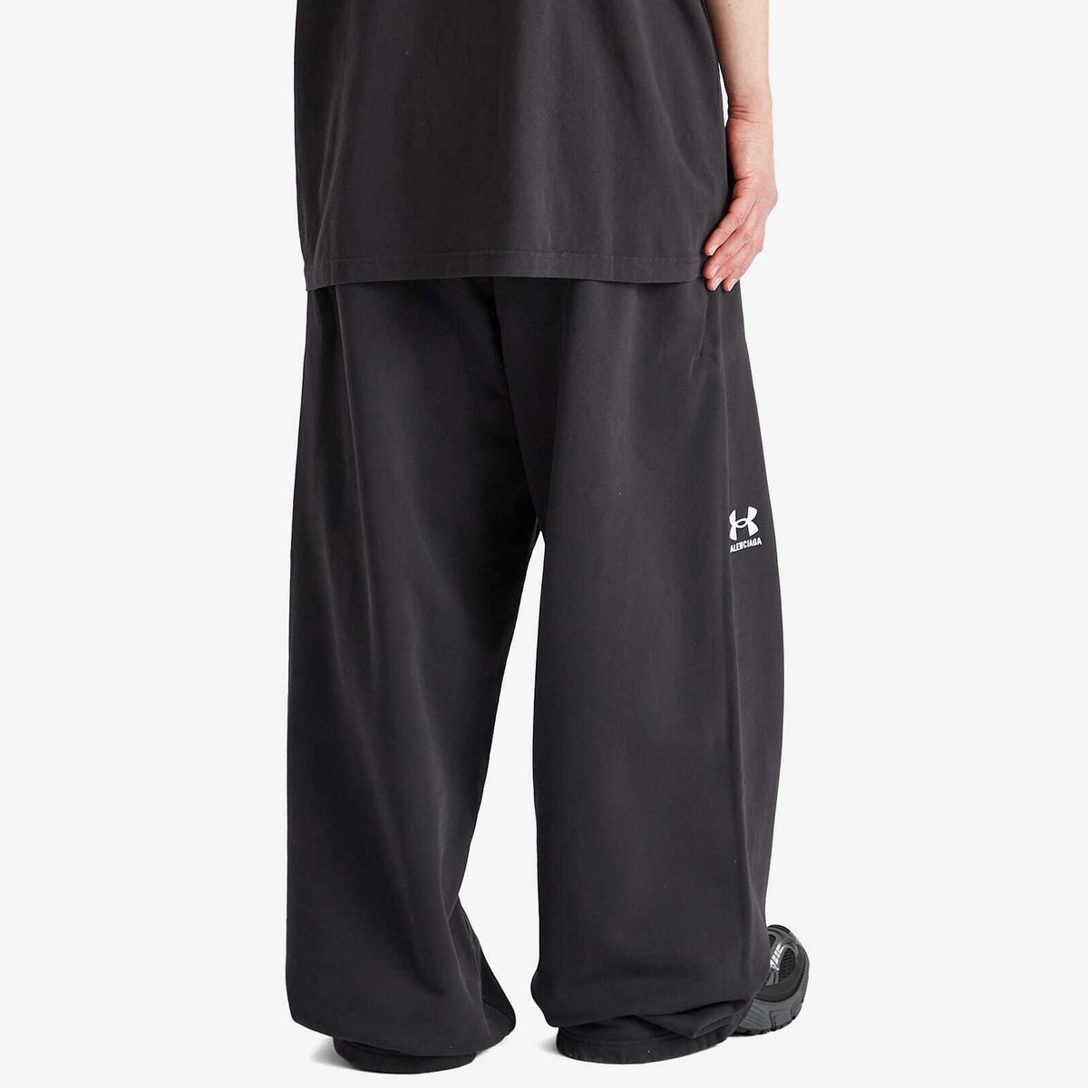 Balenciaga Men's Under Armour Baggy Sweat Pants in Washed Black/White