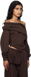 Ottolinger Brown Off-Shoulder Slouchy Sweater