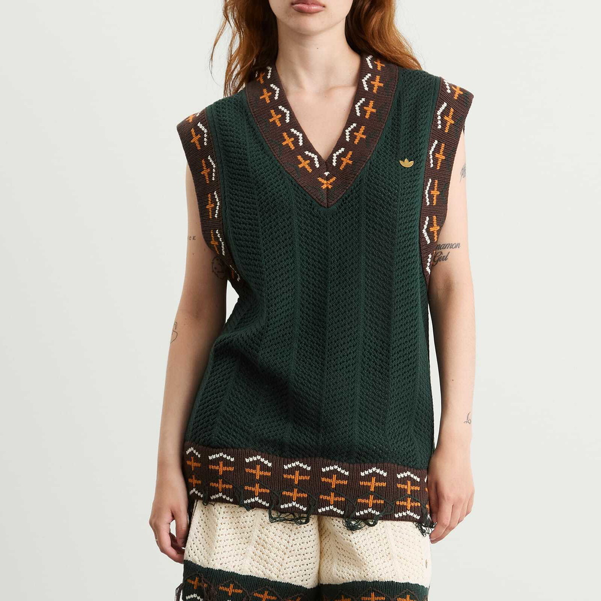 Adidas Women's x Clot Knitted Vest in Green Night