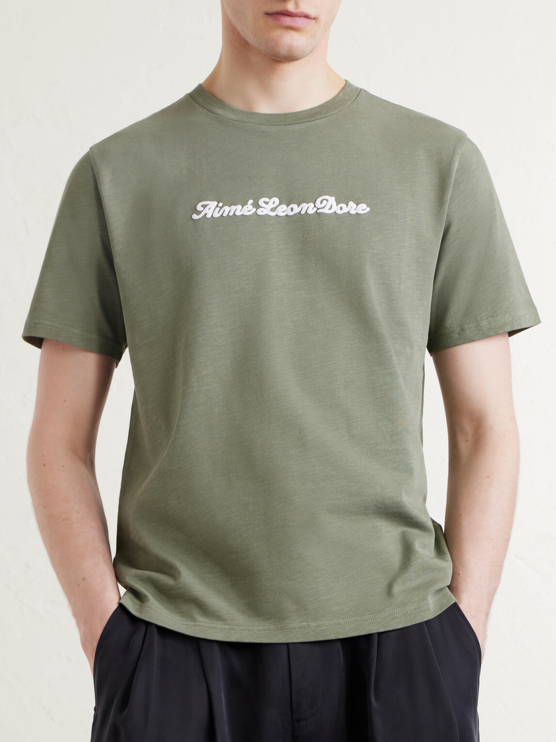 Aimé Leon Dore - Logo-Print Cotton-Jersey T-Shirt - Green