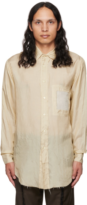 Photo: Edward Cuming SSENSE Exclusive Beige Patched Shirt