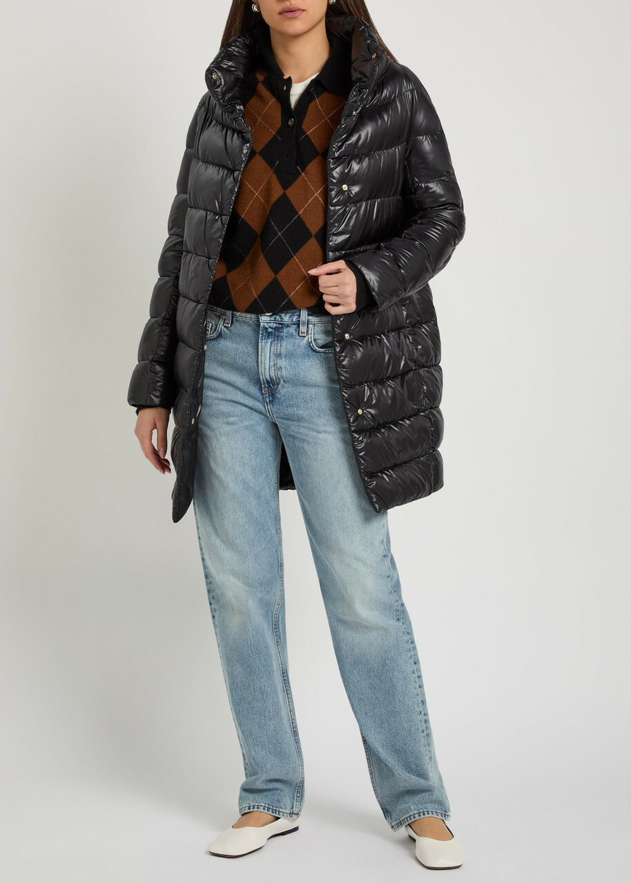 Herno Quilted Shell Coat Black