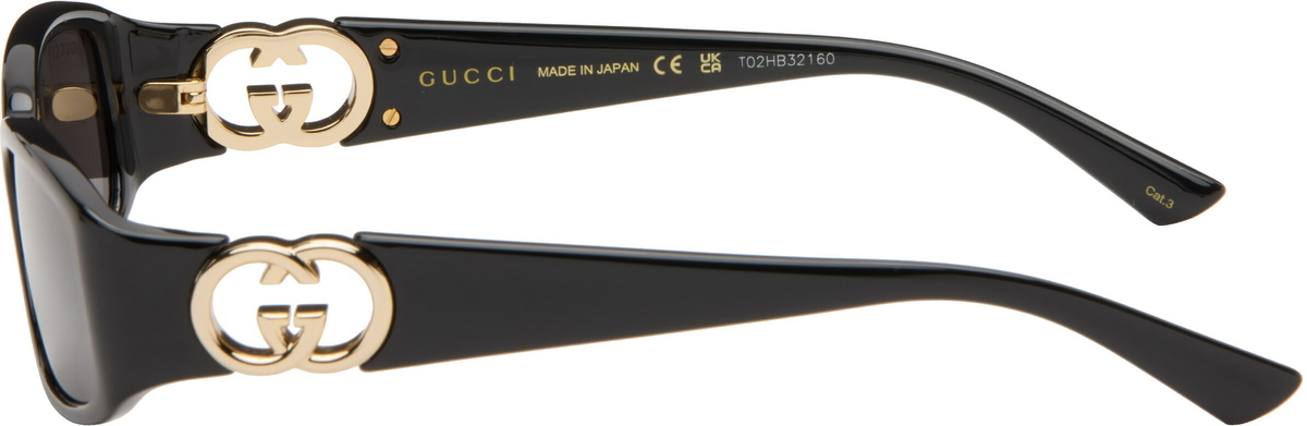 Gucci Black Rectangular Frame Sunglasses