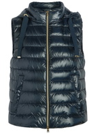 Herno Padded Hooded Glossed Shell Gilet Blue