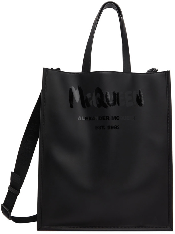 Photo: Alexander McQueen Black Graffiti Logo Edge Tote