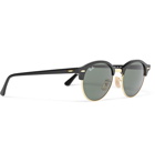 Ray-Ban - Clubmaster Round-Frame Acetate and Gold-Tone Polarised Sunglasses - Black