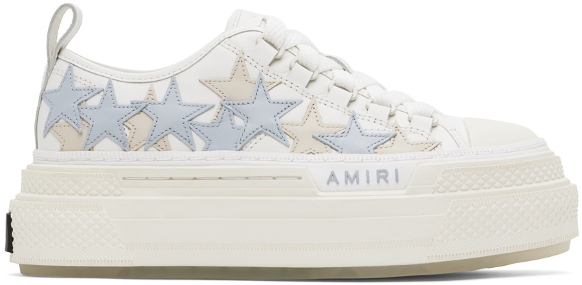 AMIRI White & Blue Platform Stars Court Low Sneakers Amiri