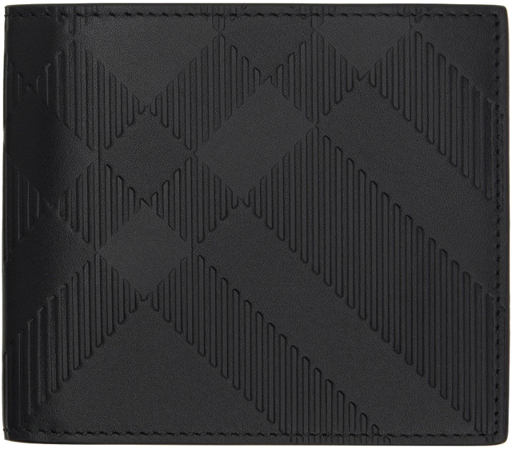 Photo: Burberry Black Embossed Check Bifold Wallet
