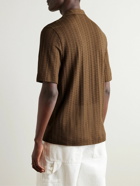 Séfr - Suneham Camp-Collar Pointelle-Knit Organic Cotton-Blend Shirt - Brown