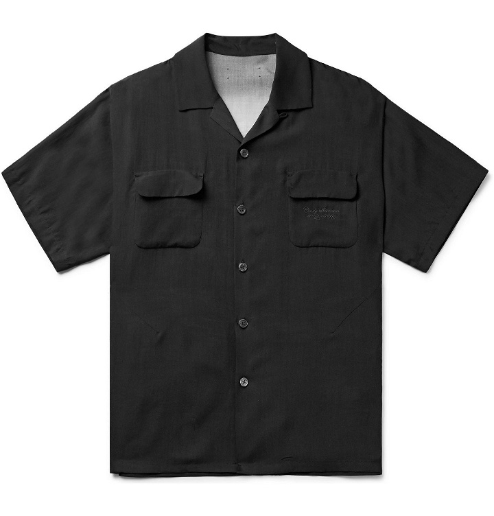 Photo: Undercover - Cindy Sherman Camp-Collar Printed Tencel Shirt - Black