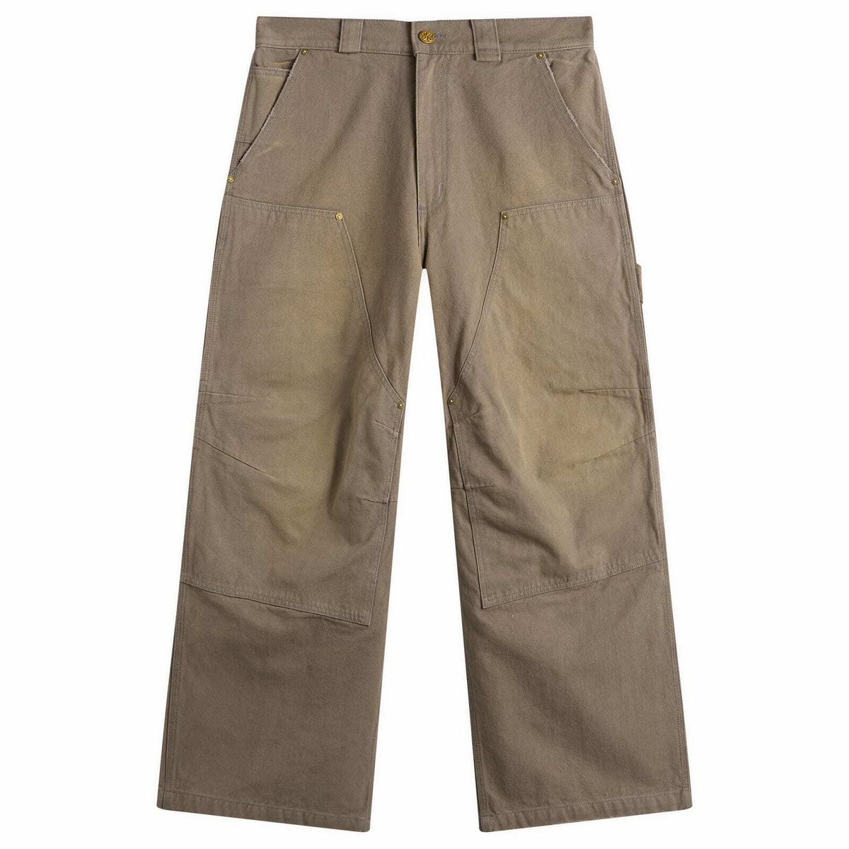 Willy Chavarria Men's Stockton Double Knee Pant in Concrete