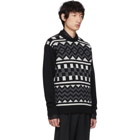 Prada Black Patterned Crewneck Sweater