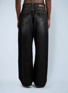 Palm Angels Curved Logo Loose Jeans
