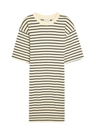 Anine Bing Mona Striped Cotton-blend Mini Dress White And Black