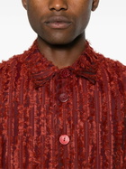Labrum London Red Fringed Velvet Long-Sleeve Shirt