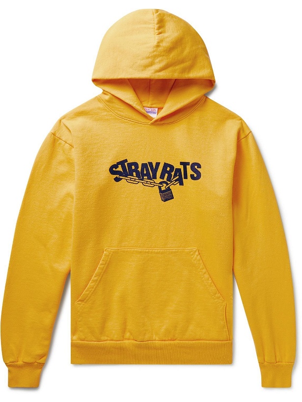 Photo: Stray Rats - Logo-Print Cotton-Jersey Hoodie - Yellow