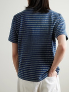 Beams Plus - Striped Cotton T-Shirt - Blue