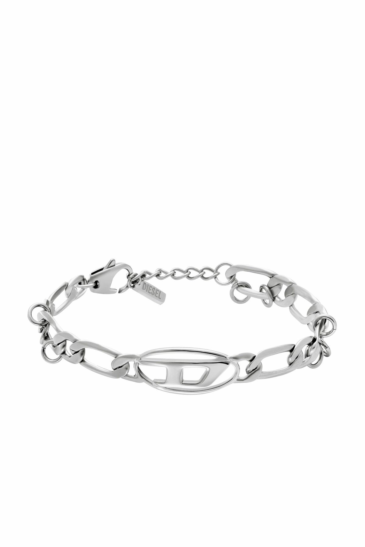 Diesel Stainless Steel and Brass Chain Bracelet - Bracelets - Unisex - Silver
