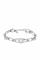 Diesel Stainless Steel and Brass Chain Bracelet - Bracelets - Unisex - Silver