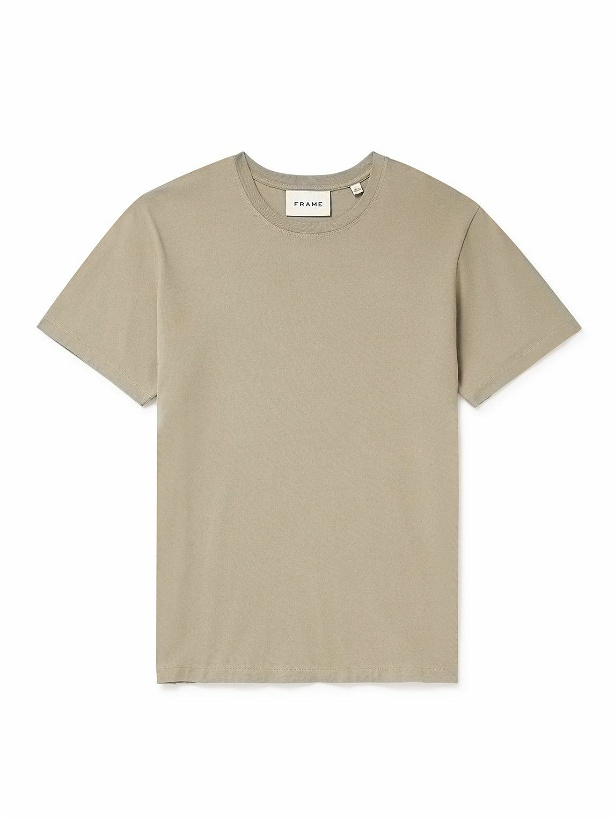 Photo: FRAME - Cotton-Jersey T-Shirt - Neutrals