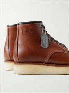 KENZO - Kenzoyama Logo-Debossed Leather Boots - Brown