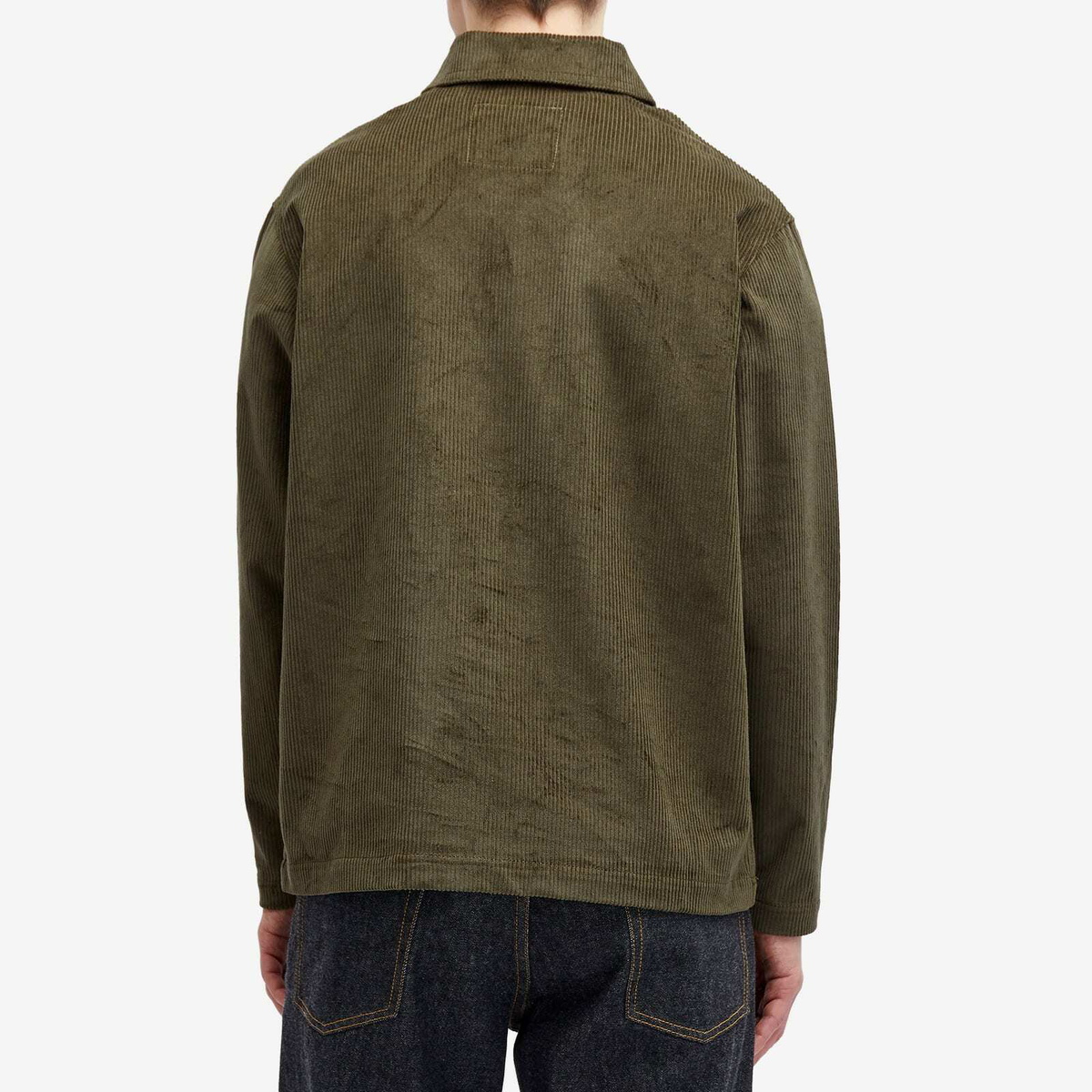 Café Mountain Men's Cord Leisure Popover Jacket in Moss Green