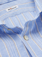 KITON - Striped Linen Shirt - Blue