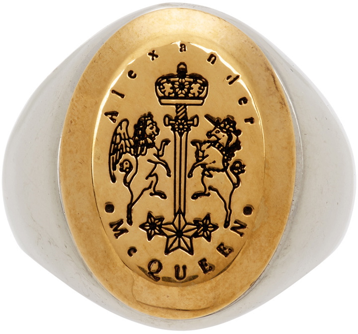 Photo: Alexander McQueen Silver & Gold Signet Ring