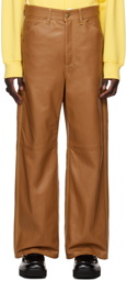 Marni Tan Carhartt WIP Edition Single Knee Leather Pants