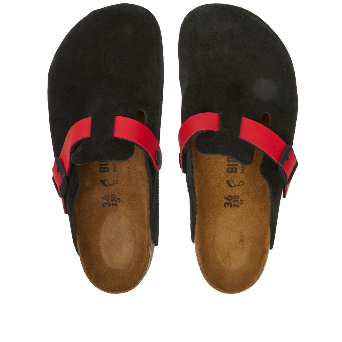 Birkenstock 1774 Boston in Black/Tomato